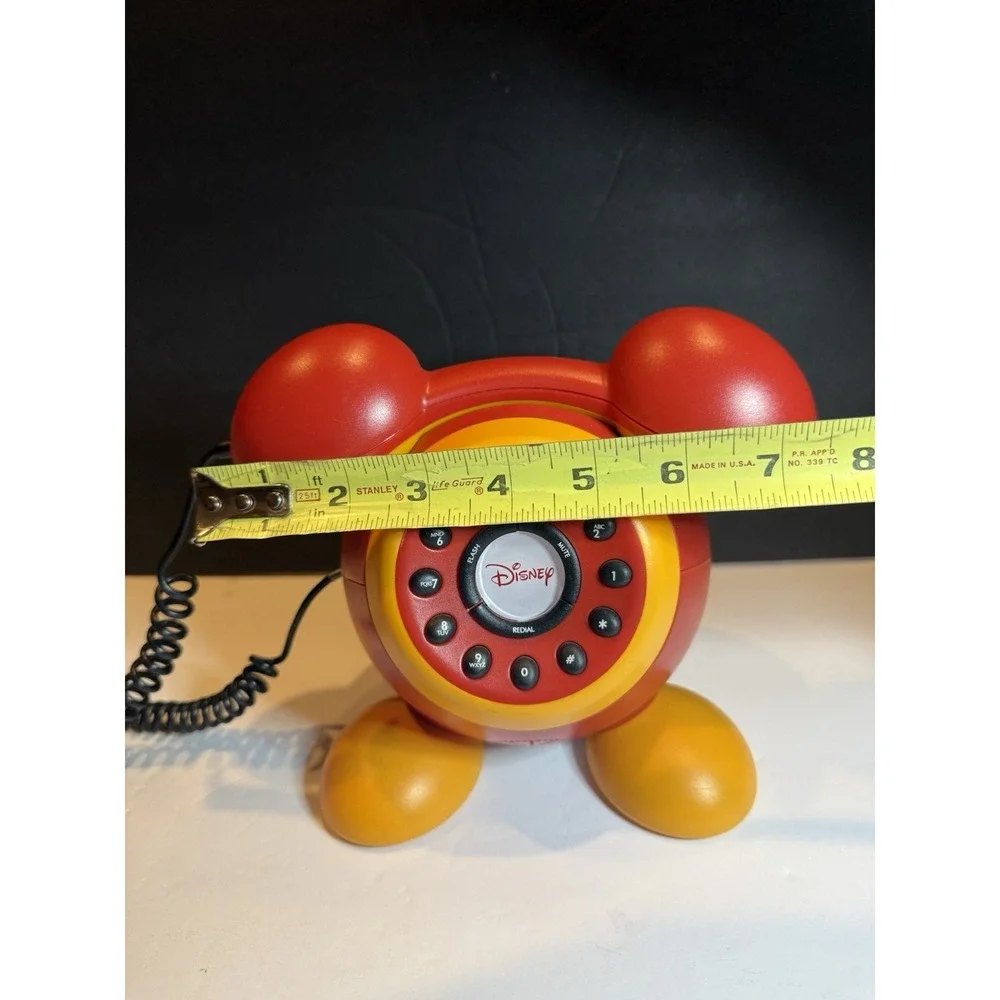 Disney Mickey Mouse Corded Push Button Desk Telephone Memorex DPH8020-C Tested